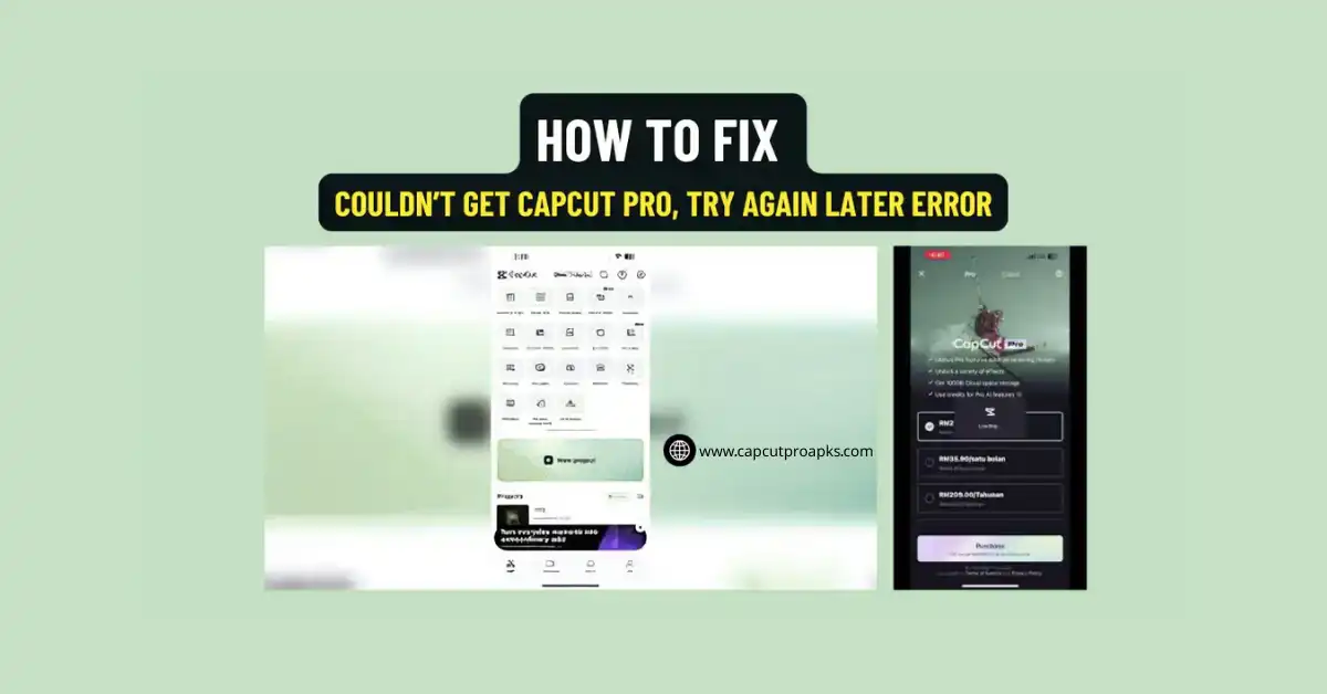 How to Fix "Couldnt Get CapCut Pro Try Again Later" Error 1 Couldnt Get CapCut Pro Try Again Later