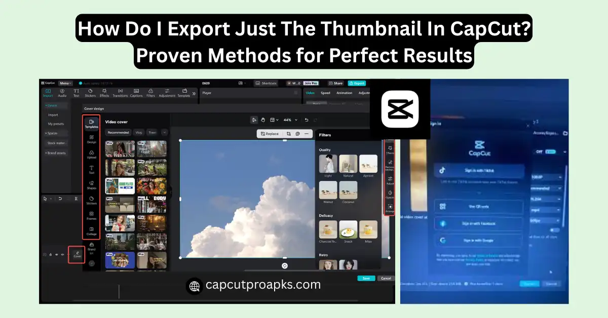 How Do I Export Just The Thumbnail In CapCut? Proven Methods for Perfect Results 1 How Do I Export Just The Thumbnail In CapCut